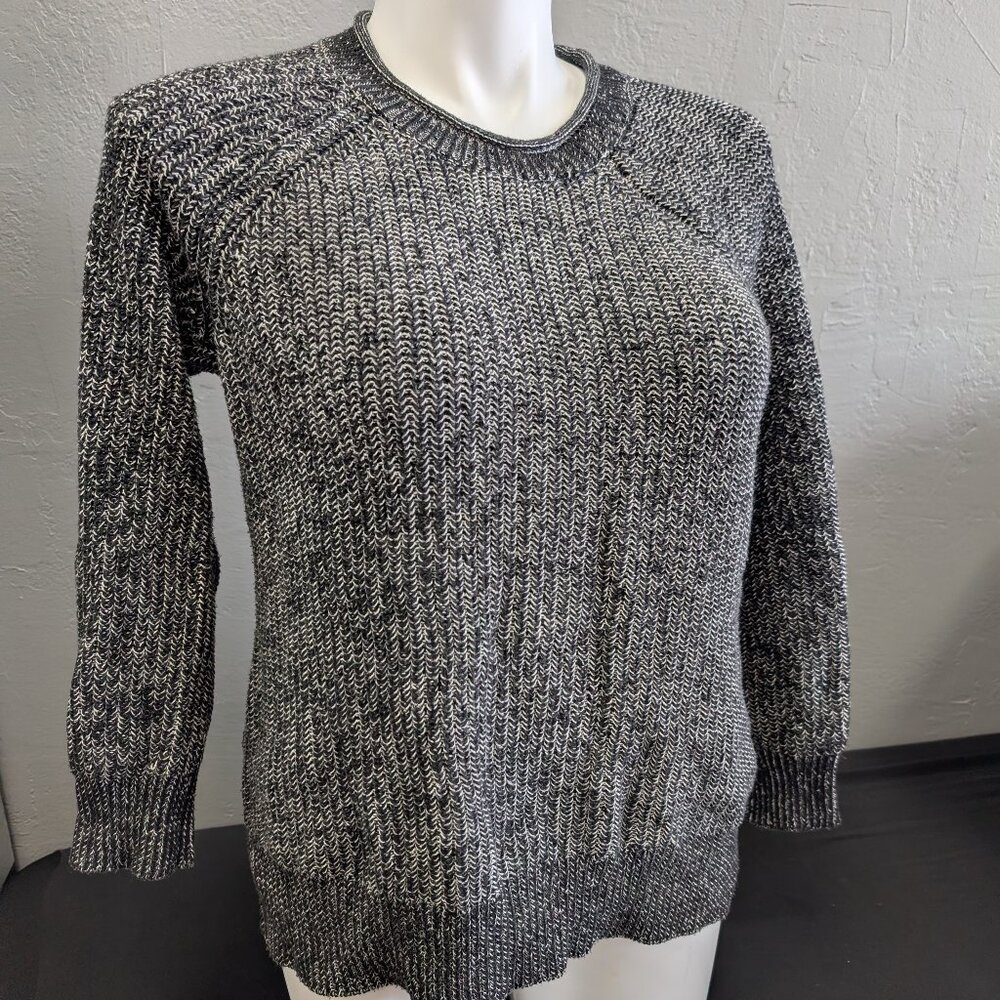 Ellen Tracy Black Cotton Blend Pullover Long Sleeve Sweater Women's Large